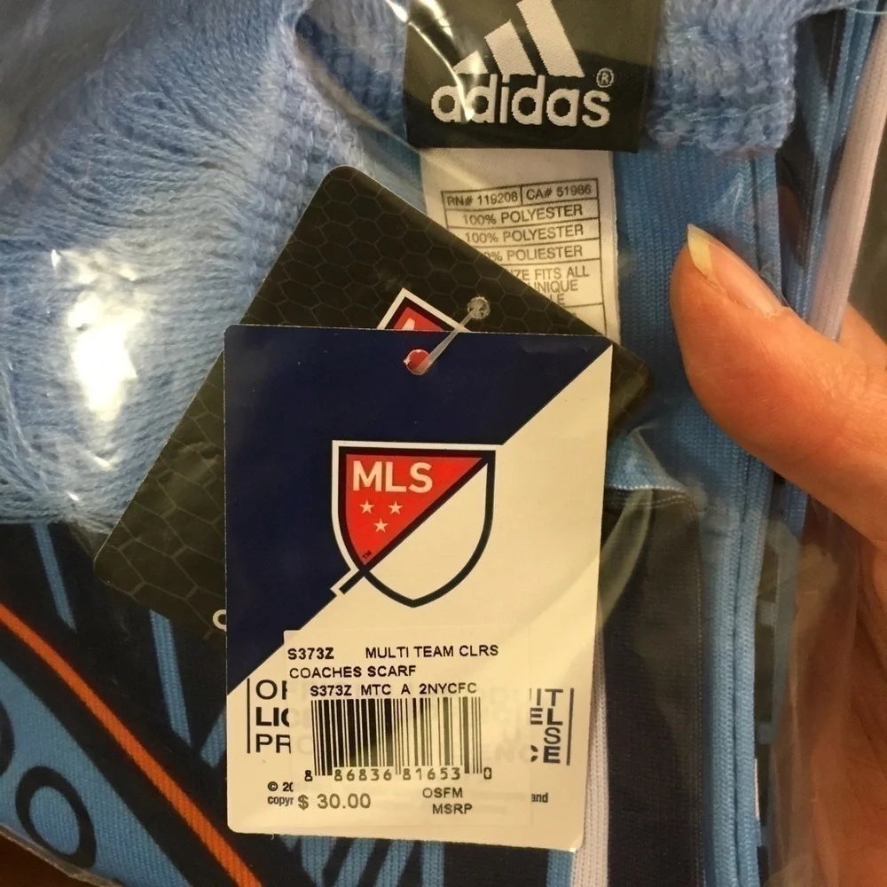 Adidas New York City FC Soccer Coach's Scarf NWT